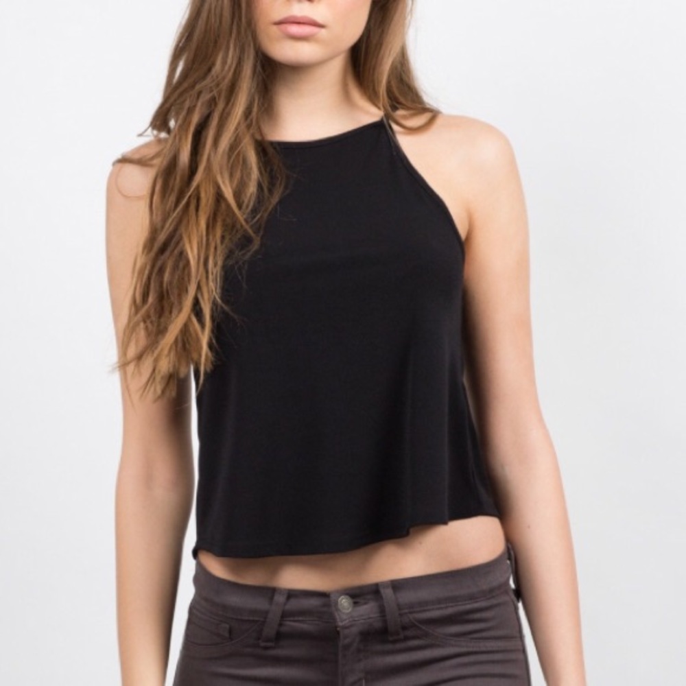High Neck Loose Crop Top